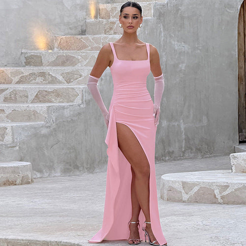 Elegant Maxi Dress with Open Back