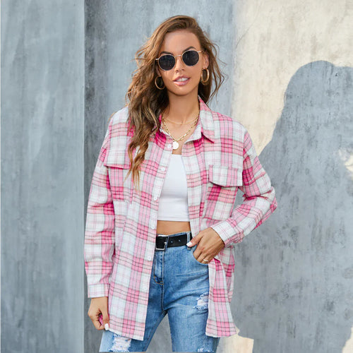 Women’s Vintage Plaid Blouse