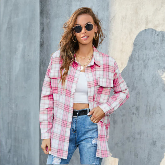 Women’s Vintage Plaid Blouse