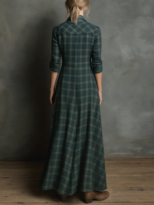 Plaid Check Maxi Dress