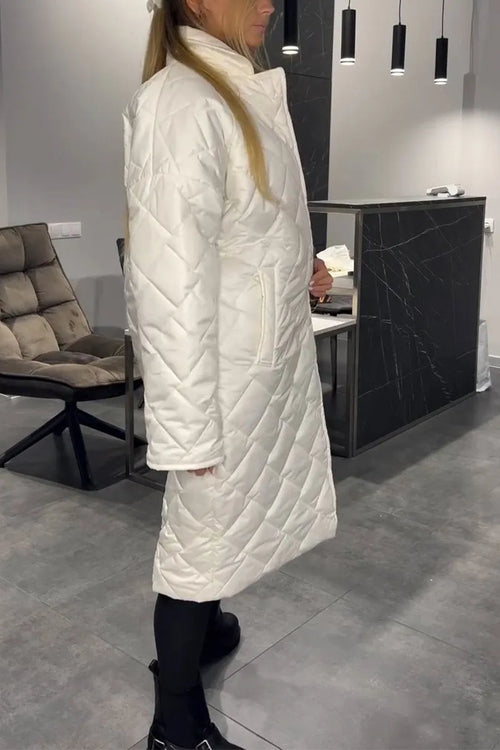 Luxe Quilted Mid Length Coat